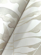 York Leaf Column Grey Wallpaper