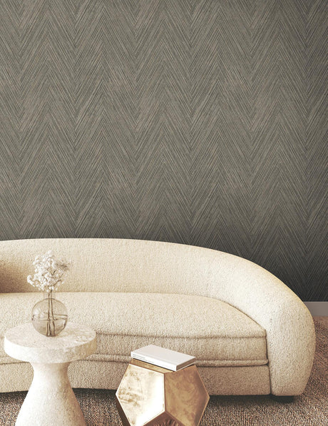 York Thatched Chevron Grey Wallpaper