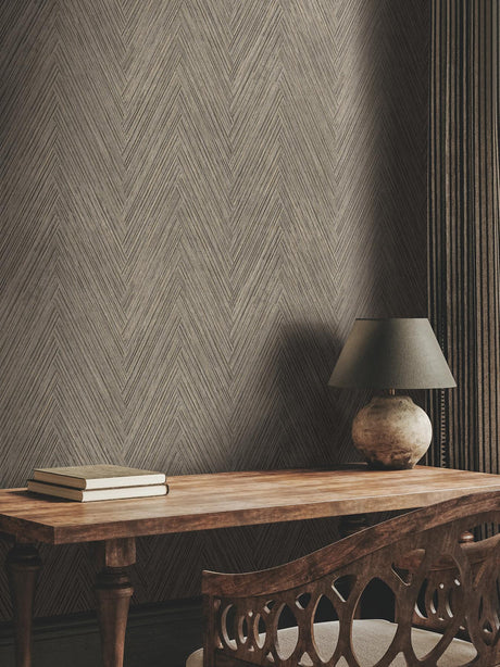 York Thatched Chevron Grey Wallpaper