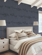 York Rhythm & Rhyme Blue Wallpaper