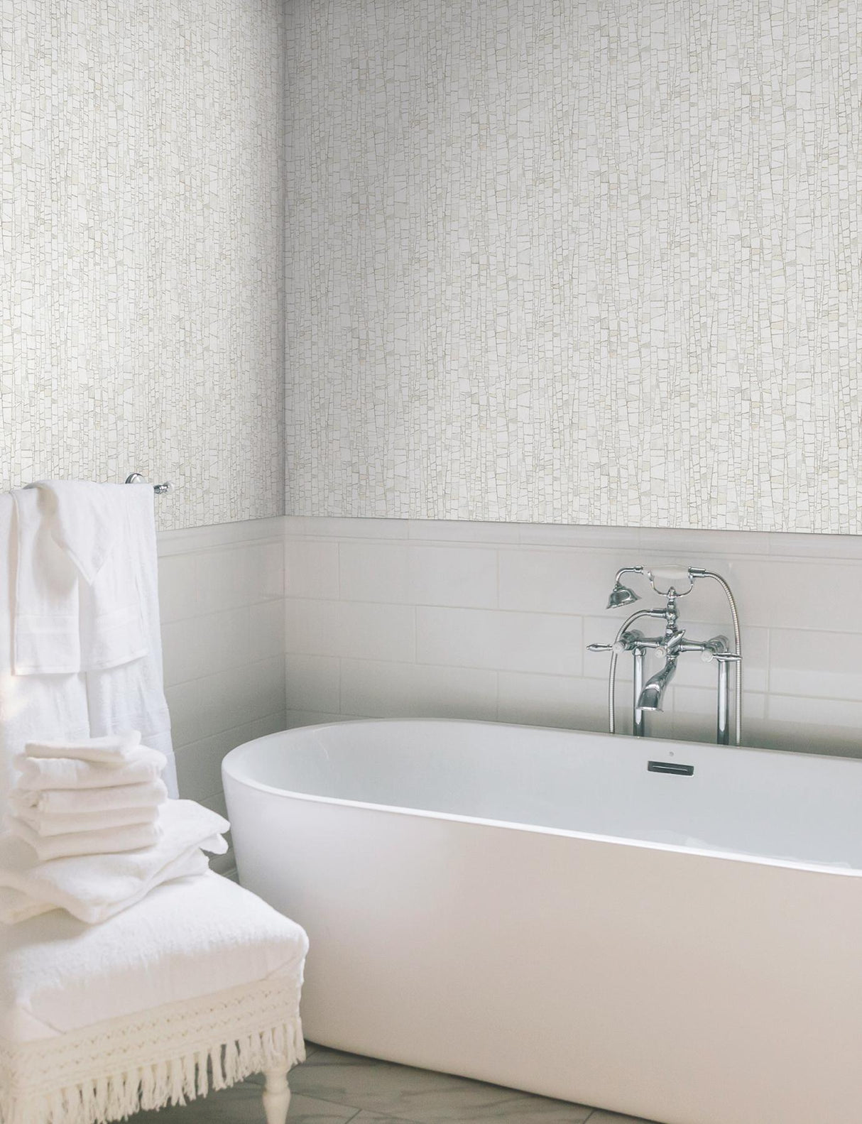 York Kaleidoscopic White Wallpaper