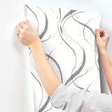 York Ink Flow Grey Wallpaper