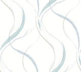 York Ink Flow Blue Wallpaper