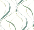York Ink Flow Green Wallpaper