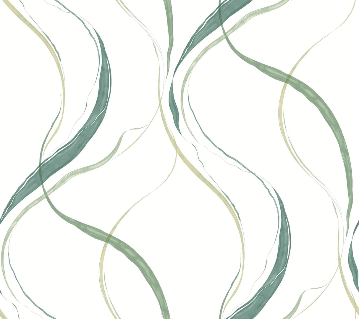 York Ink Flow Green Wallpaper