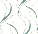 York Ink Flow Green Wallpaper