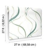 York Ink Flow Green Wallpaper