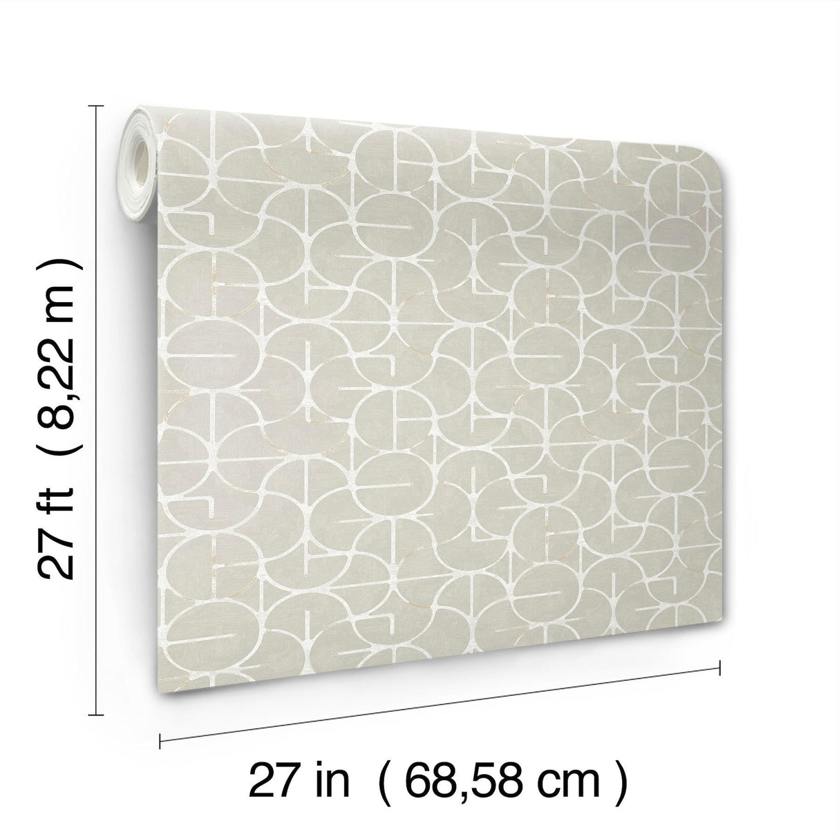 York Looking Glass Grey Wallpaper