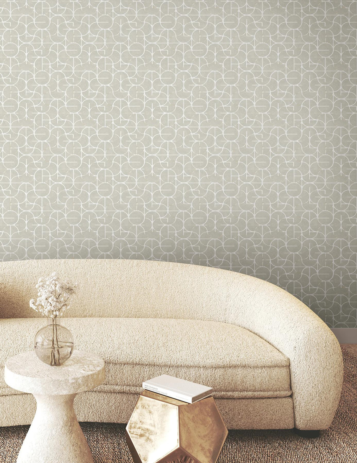York Looking Glass Grey Wallpaper
