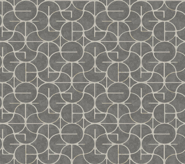 York Looking Glass Black Wallpaper