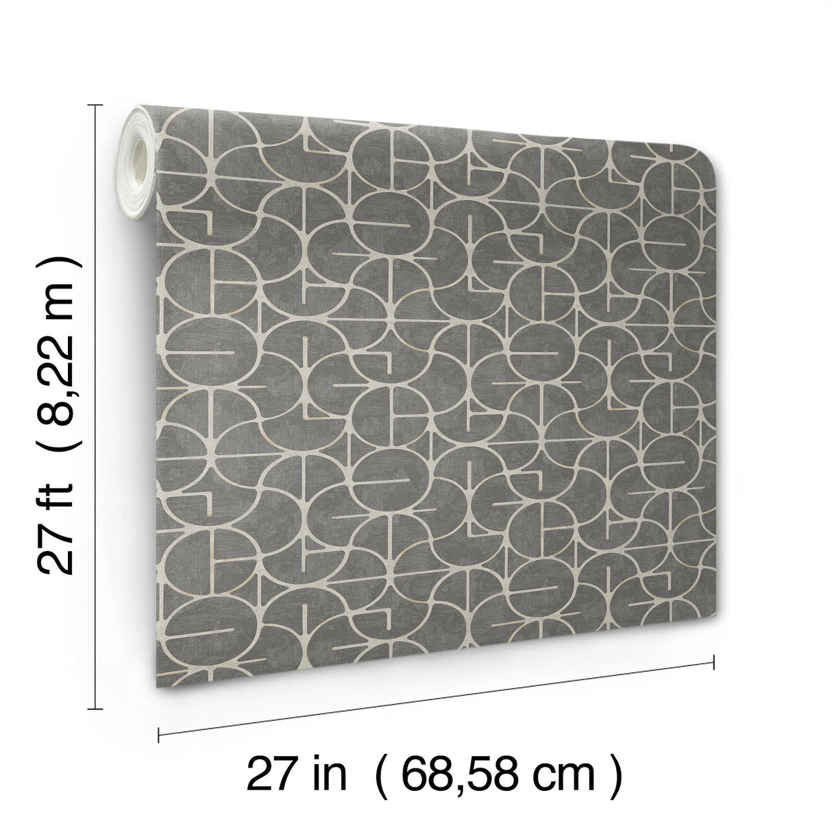 York Looking Glass Black Wallpaper