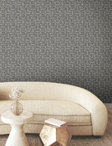 York Looking Glass Black Wallpaper