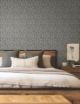 York Looking Glass Black Wallpaper