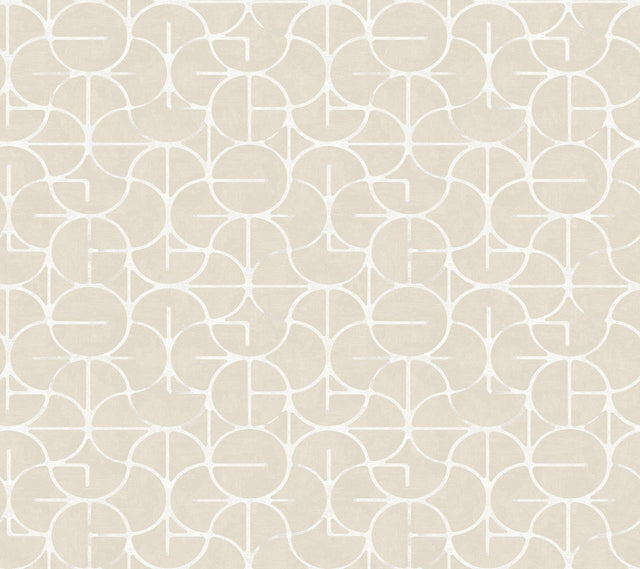 York Looking Glass Beige Wallpaper