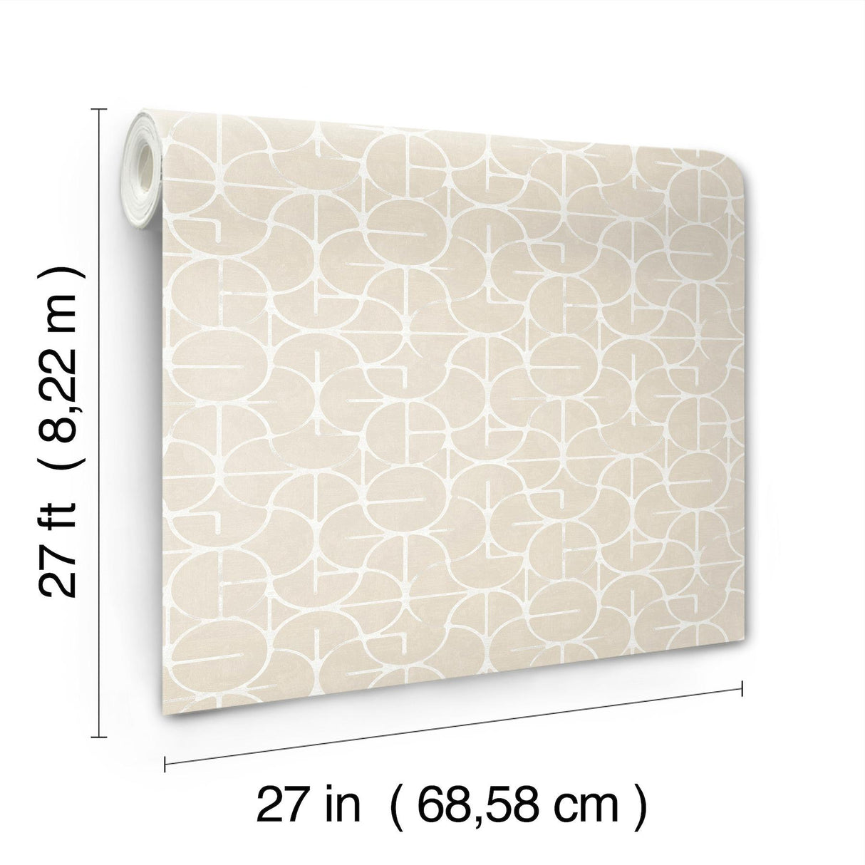 York Looking Glass Beige Wallpaper