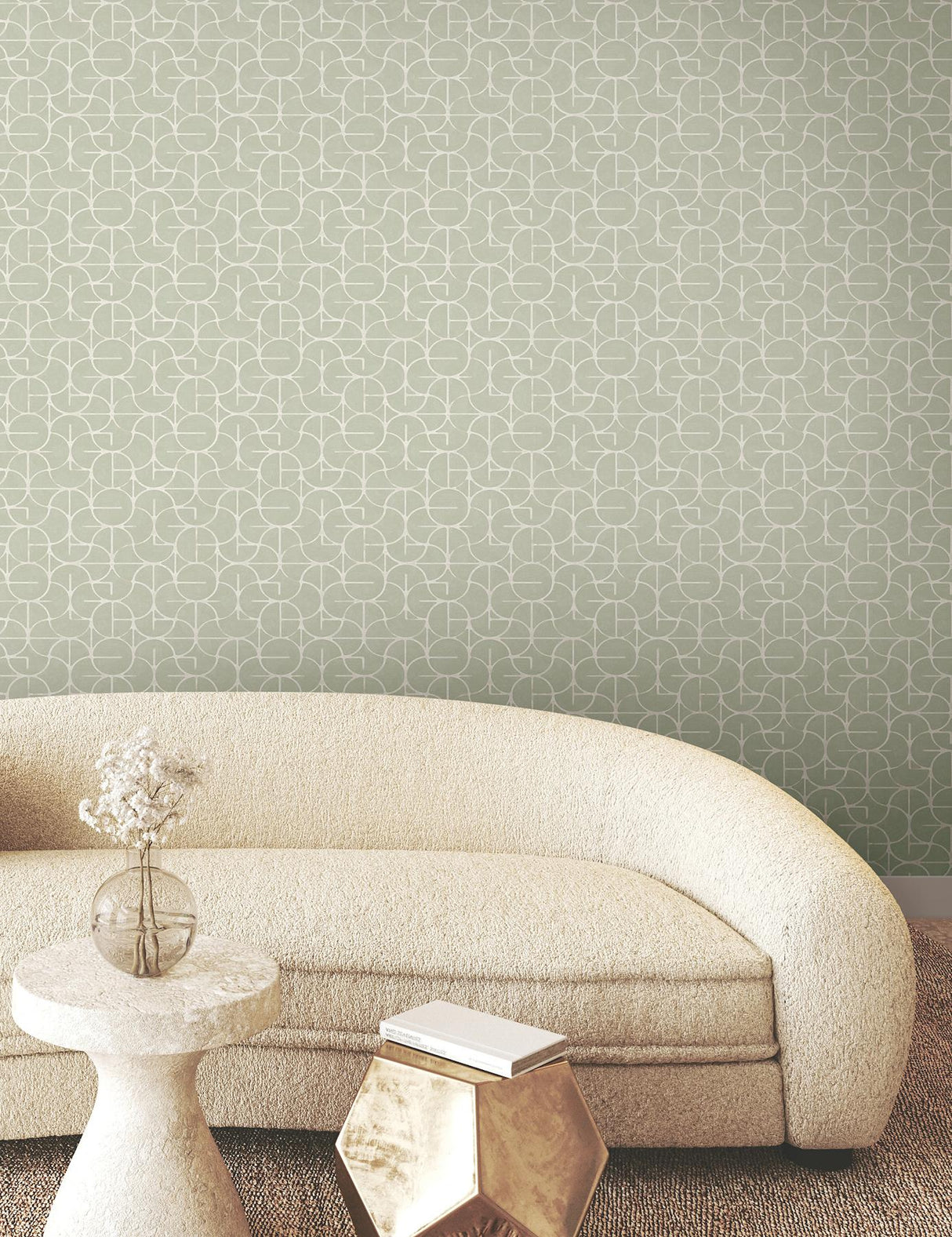 York Looking Glass Green Wallpaper