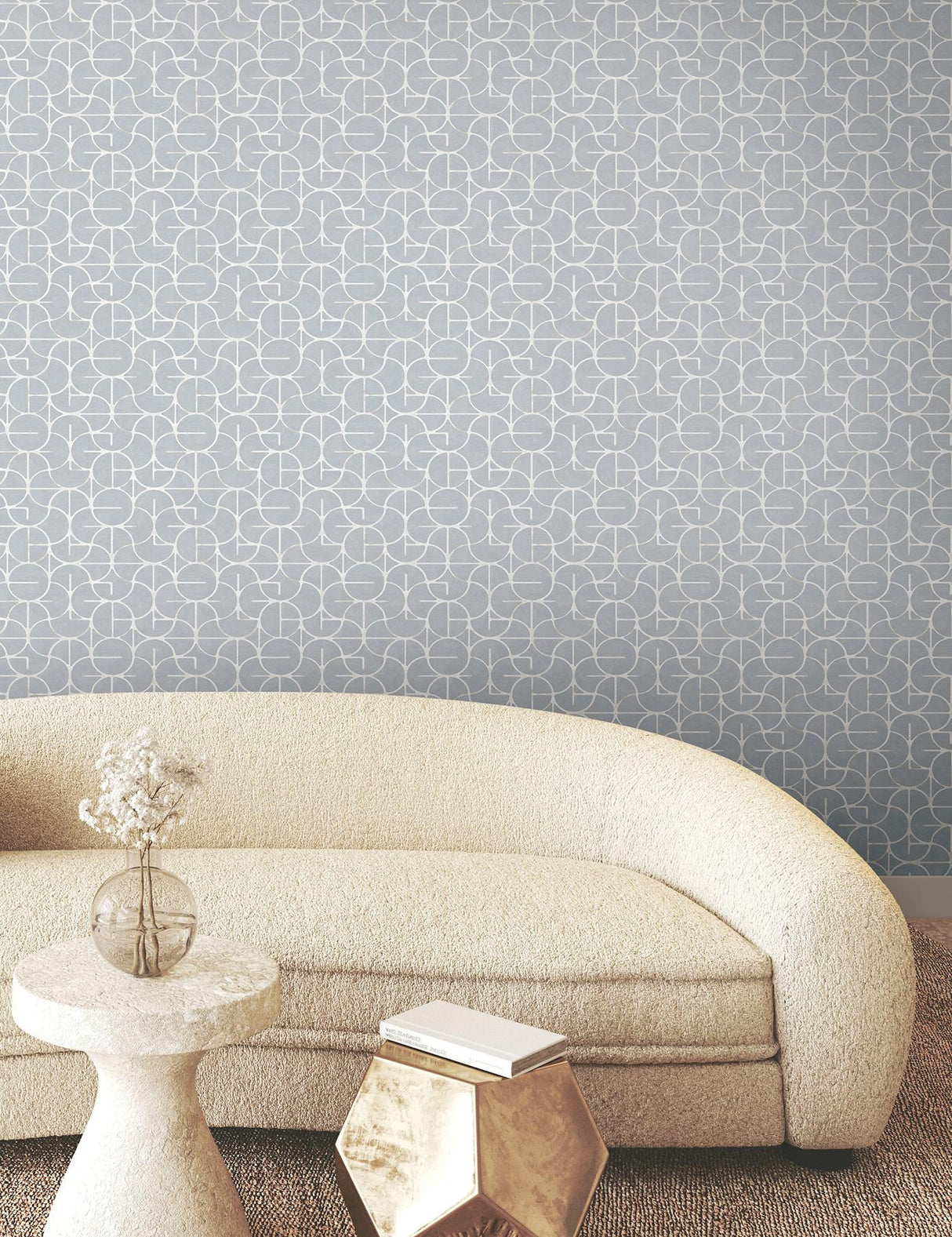 York Looking Glass Blue Wallpaper