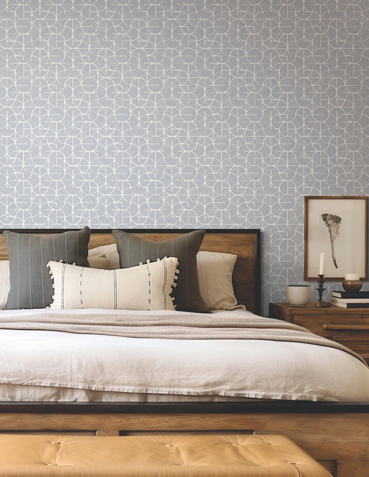 York Looking Glass Blue Wallpaper