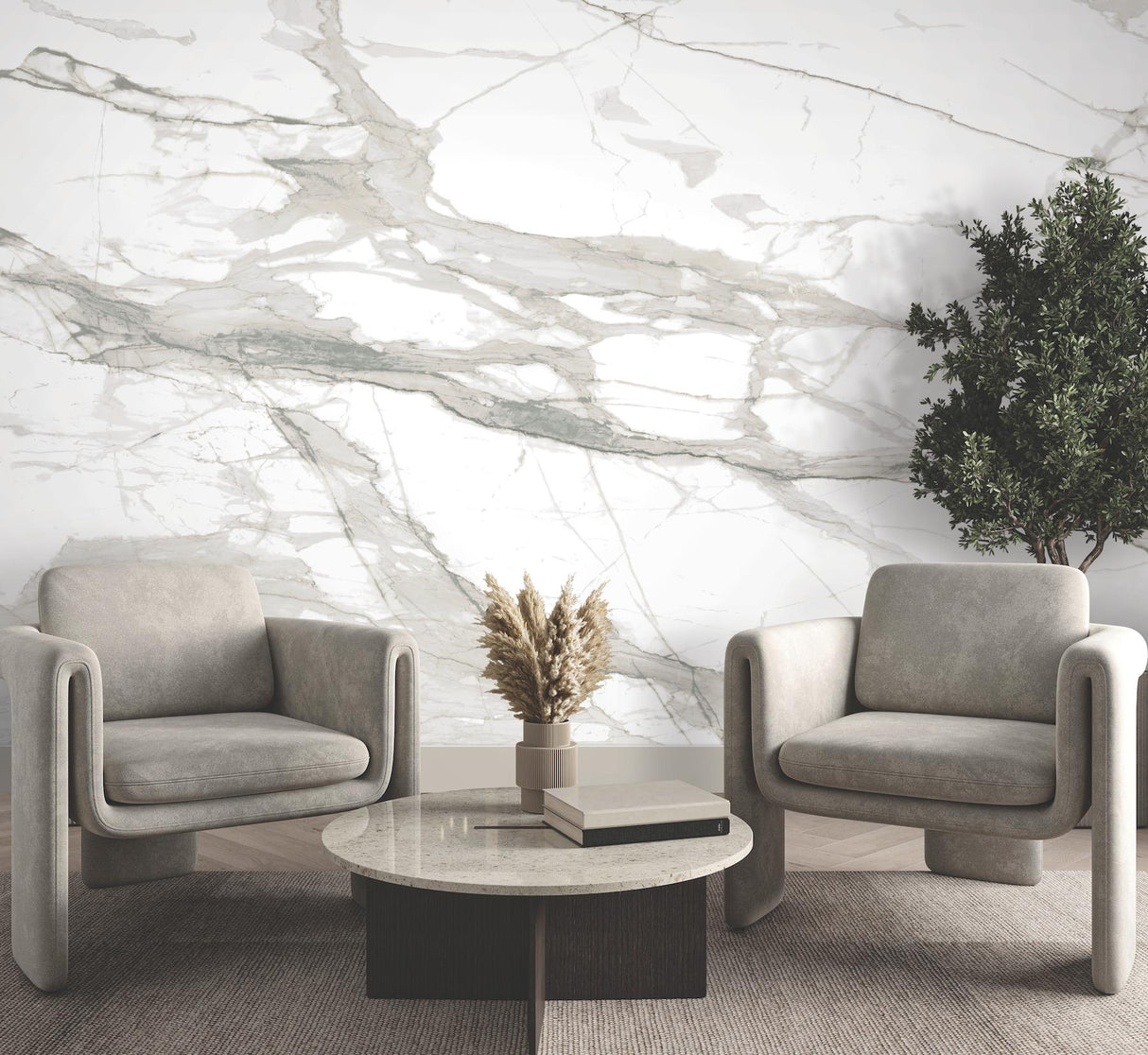 York Imperial Marble Wall Grey Mural