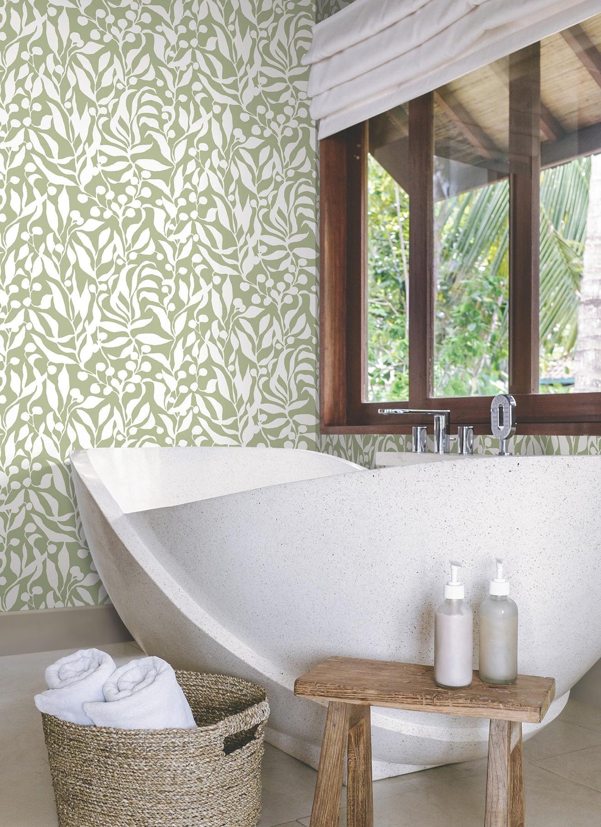 York Olive Mill Green Wallpaper