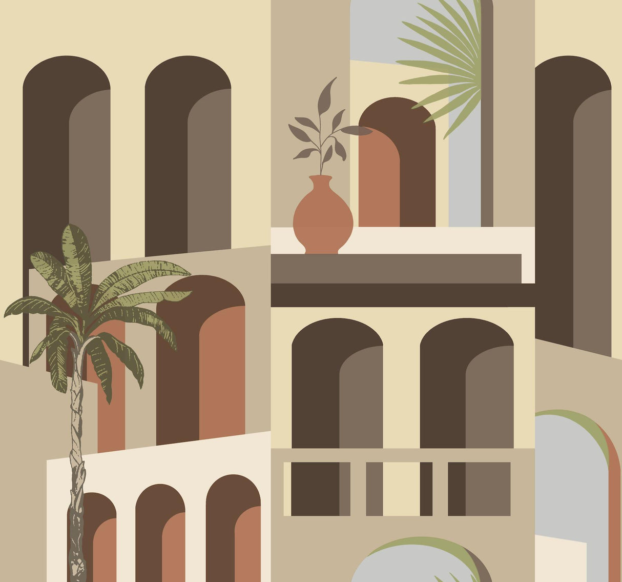 York Monte Vista Brown Wallpaper