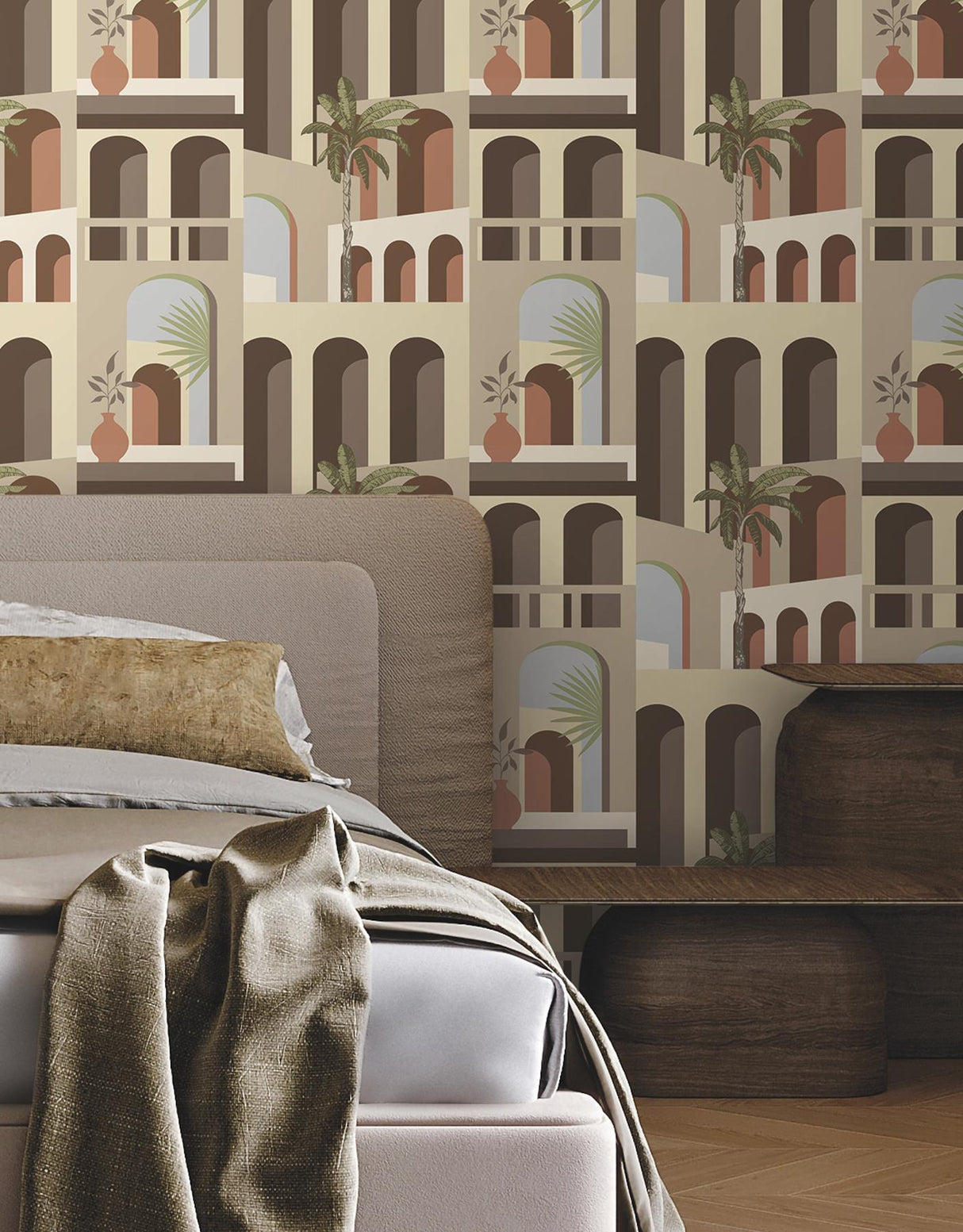 York Monte Vista Brown Wallpaper