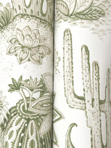 York Lotus Land Cacti Green Wallpaper