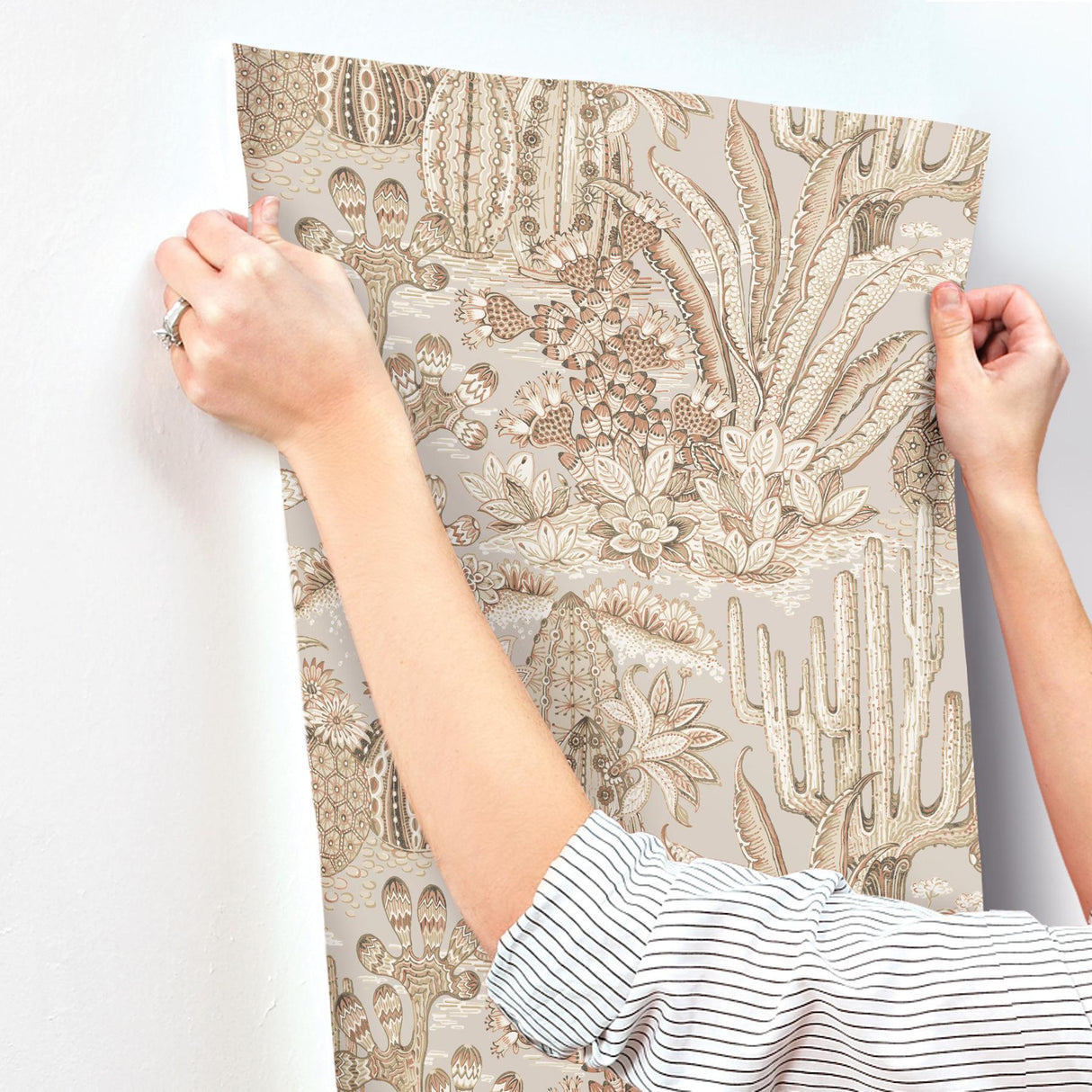 York Lotus Land Cacti Red Wallpaper