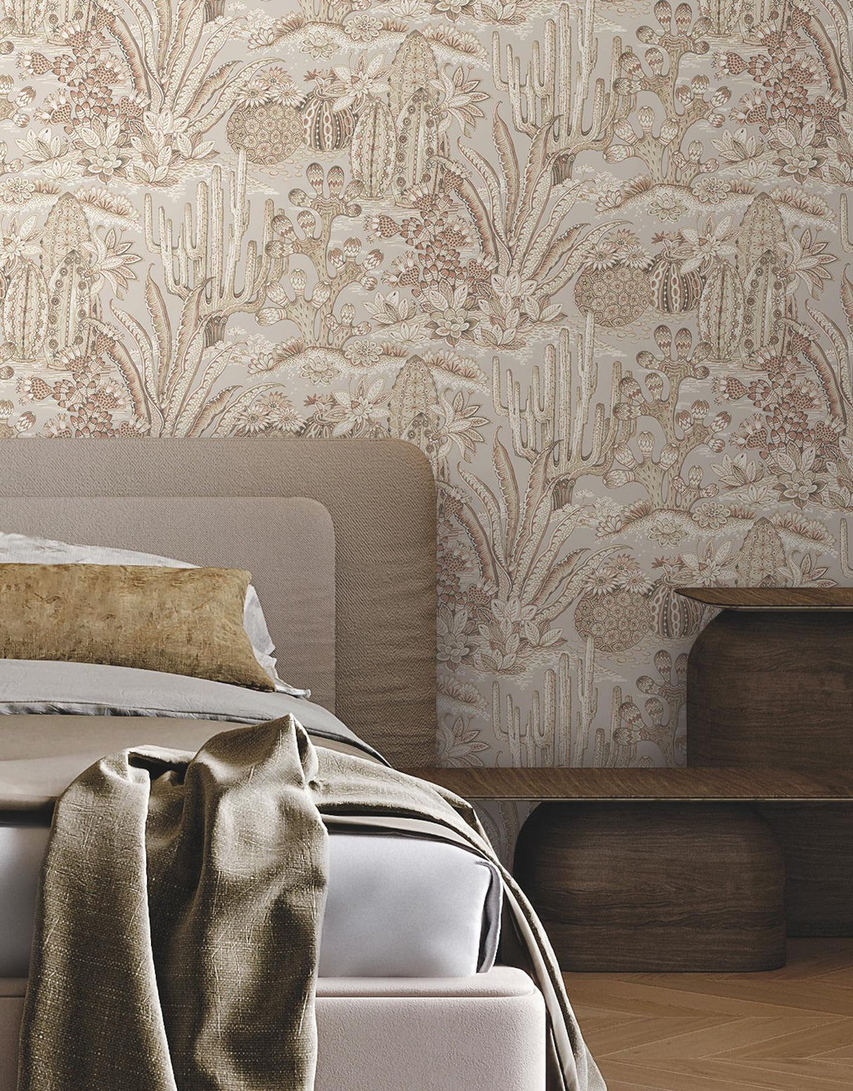 York Lotus Land Cacti Red Wallpaper