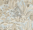 York Lotus Land Cacti Blue Wallpaper