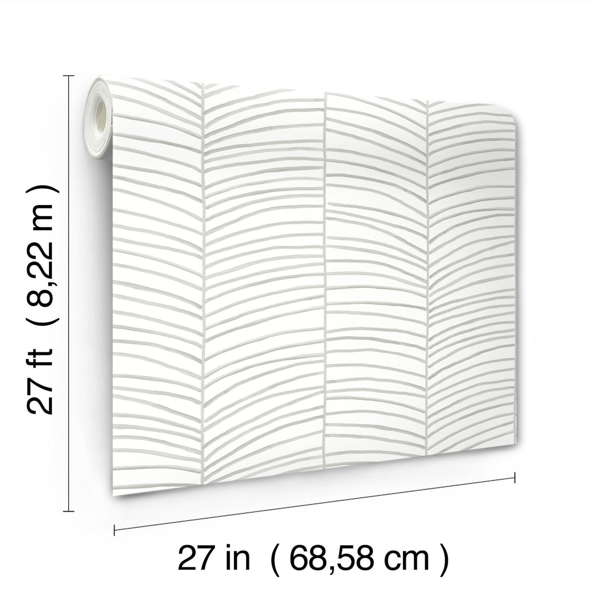 York Cascade Palm Chevron Grey Wallpaper