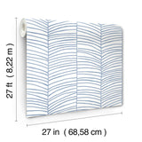 York Cascade Palm Chevron Blue Wallpaper