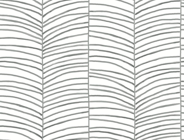 York Cascade Palm Chevron Black Wallpaper