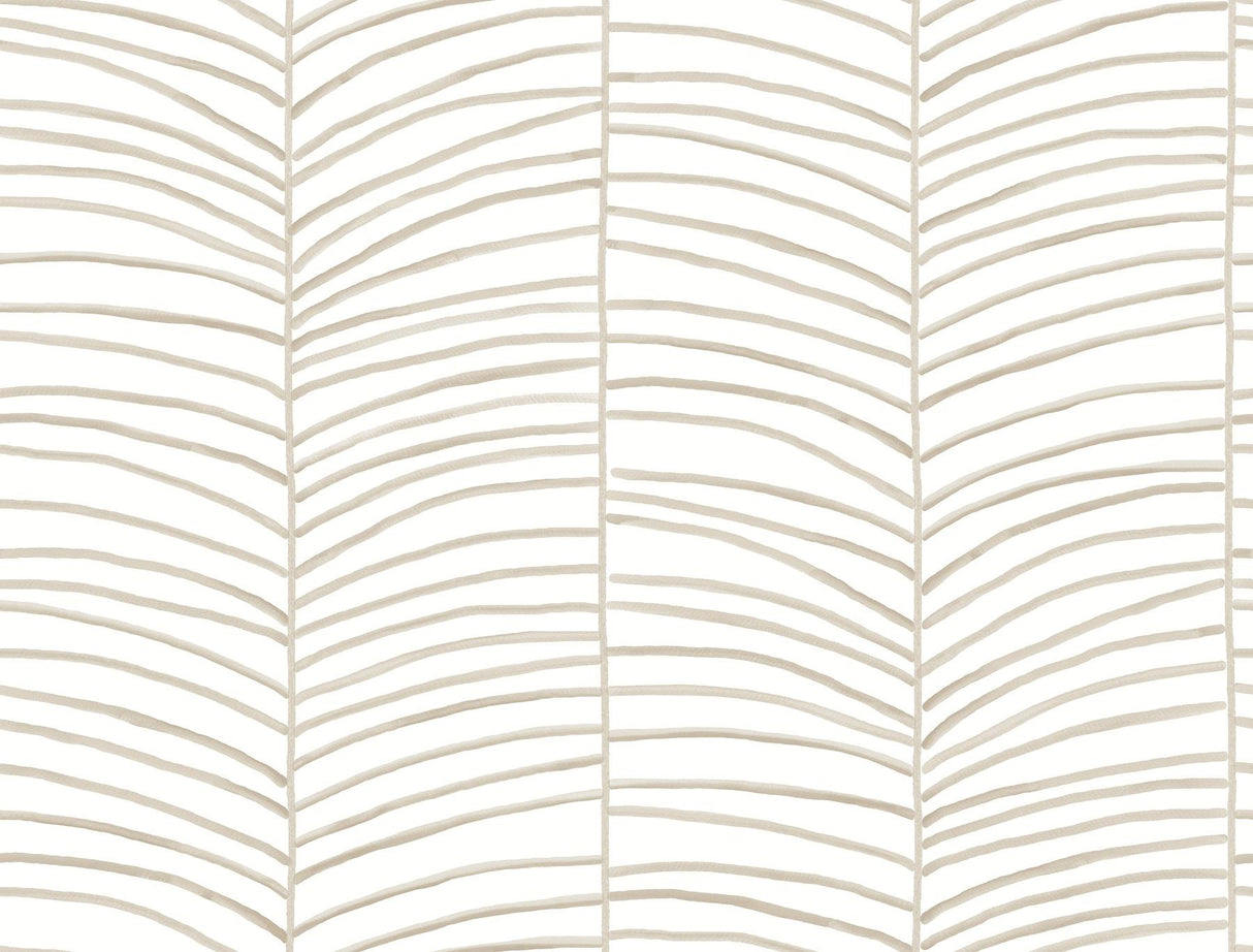 York Cascade Palm Chevron Beige Wallpaper