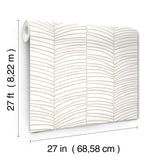 York Cascade Palm Chevron Beige Wallpaper