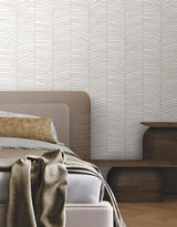 York Cascade Palm Chevron Beige Wallpaper