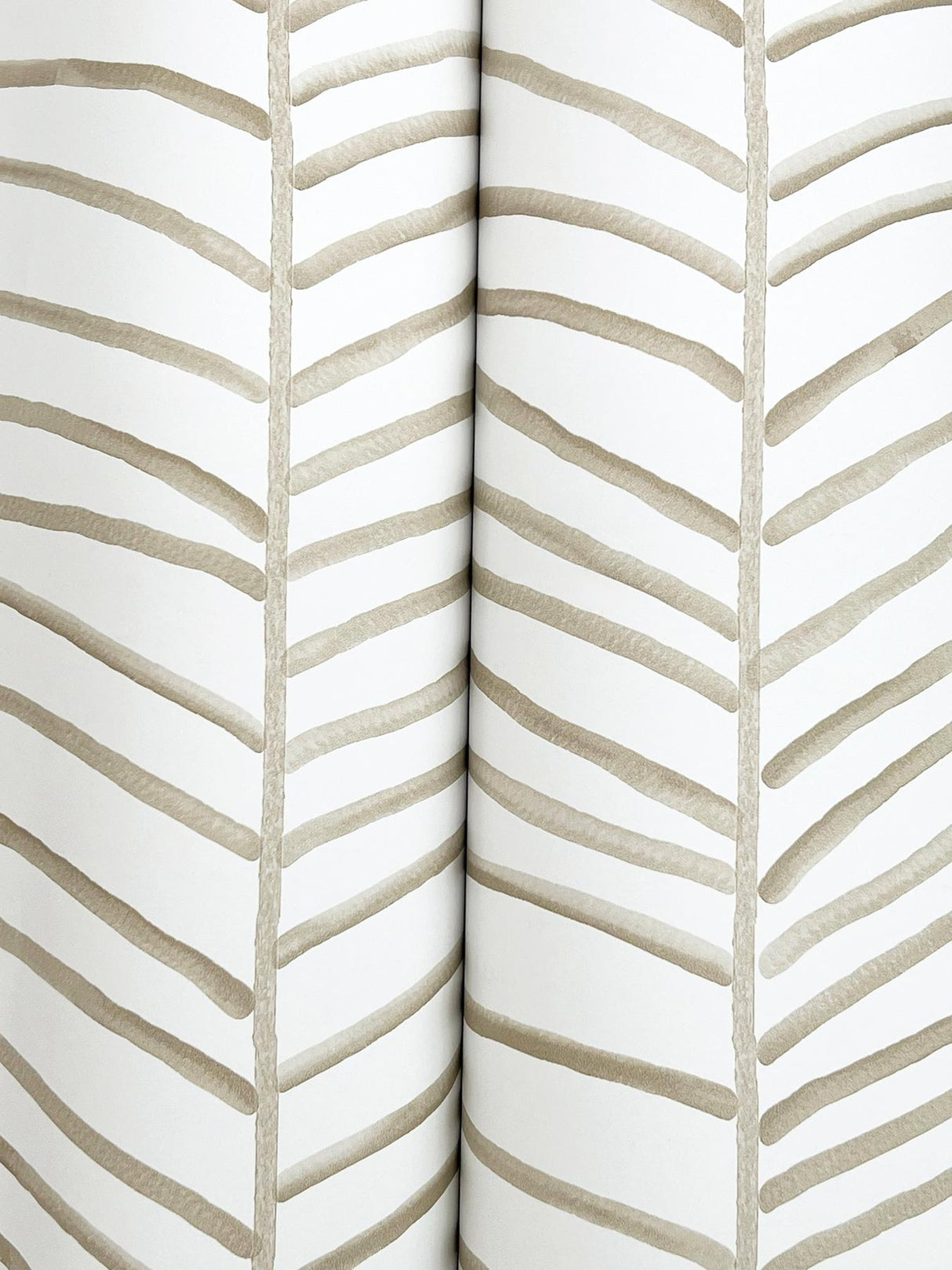 York Cascade Palm Chevron Beige Wallpaper