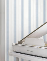 York Tandem Stripe Blue Wallpaper