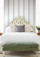 York Tandem Stripe Blue Wallpaper