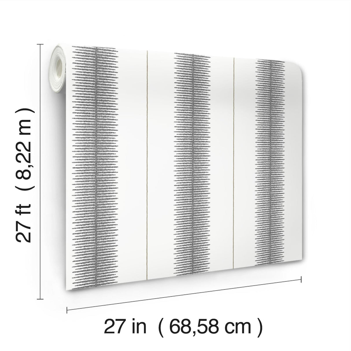 York Tandem Stripe Black Wallpaper