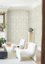 York Royal Damask Grey Wallpaper
