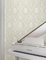 York Royal Damask Grey Wallpaper