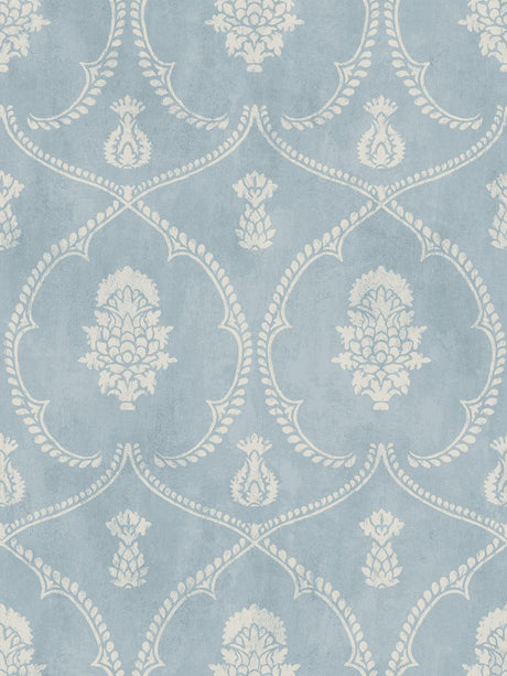 York Royal Damask Blue Wallpaper