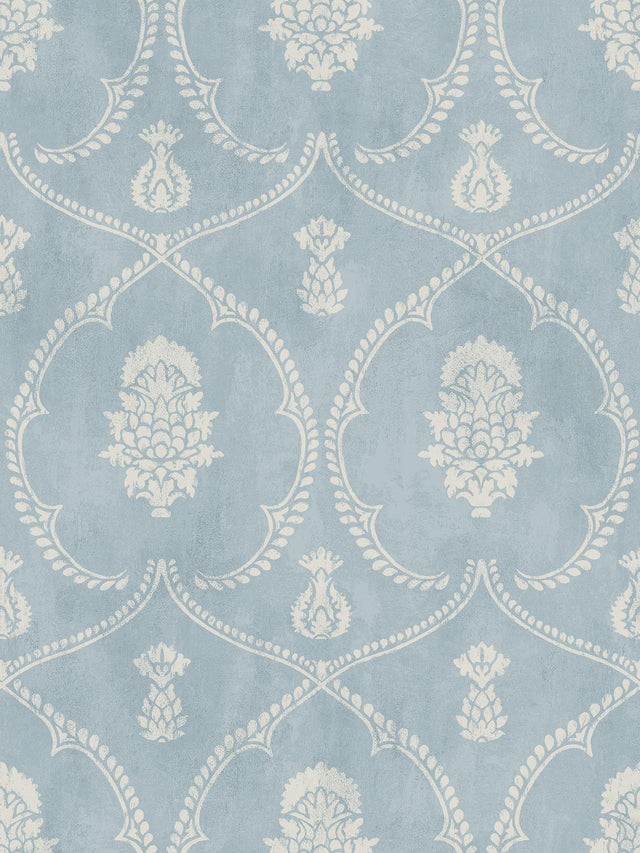 York Royal Damask Blue Wallpaper