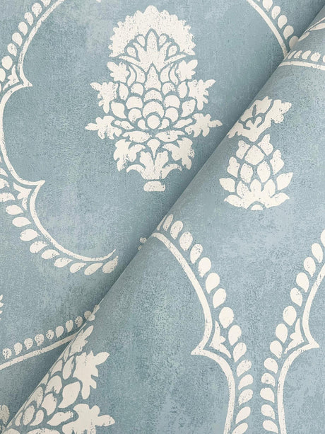 York Royal Damask Blue Wallpaper