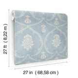 York Royal Damask Blue Wallpaper