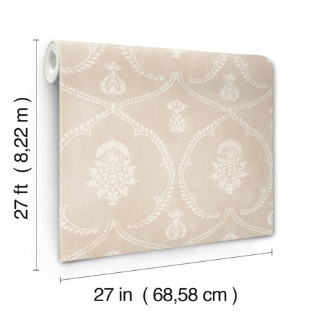 York Royal Damask Pink Wallpaper