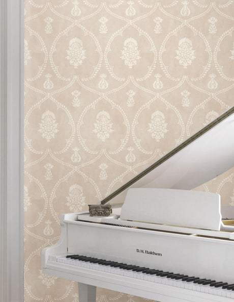 York Royal Damask Pink Wallpaper