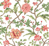 York Courtyard Botanical Pink Wallpaper