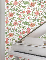 York Courtyard Botanical Pink Wallpaper